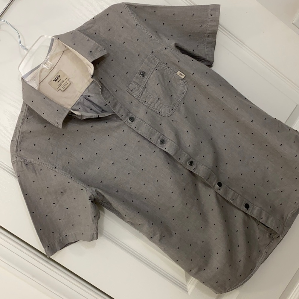 Men’s Vans Button Down Shirt Black/Gray Size Small